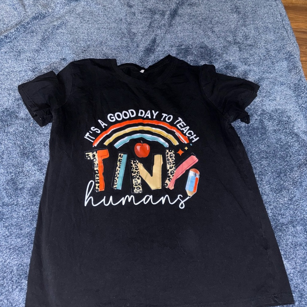 Black Graphic Teacher T-Shirt